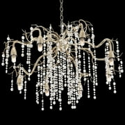 Possini Euro Design Branches Champagne Silver Chandelier 31 Wide Modern Clear Crystal 8-Light Fixture for Dining Room House Kitchen Island Entryway