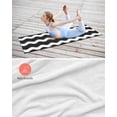thumbnail image 4 of Black Ripple Yoga Towel for Hot Yoga Non Slip, Simple Black White Waves Aesthetics Yoga Mat Towel Absorbent Yoga Sweat Towels Microfiber Hot Yoga Blanket for Bikram Pilates 26"x70", 4 of 7