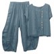 thumbnail image 1 of Conjunto de camiseta y pantalones de manga corta con cuello redondo para mujer Wmkox8yi  bvn1570, 1 of 8
