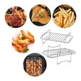 thumbnail image 5 of Air Accessories Set Silicone Basket Pots Liner Oven Baking Tray Double Layer Steamers Roasting Rack for AF400UK, 5 of 9