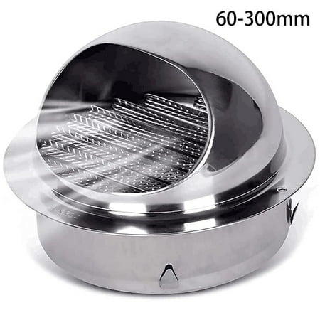 

GDHOME Stainless Steel Round Brushed Bull Nosed External Extractor Wall Vent Outlet