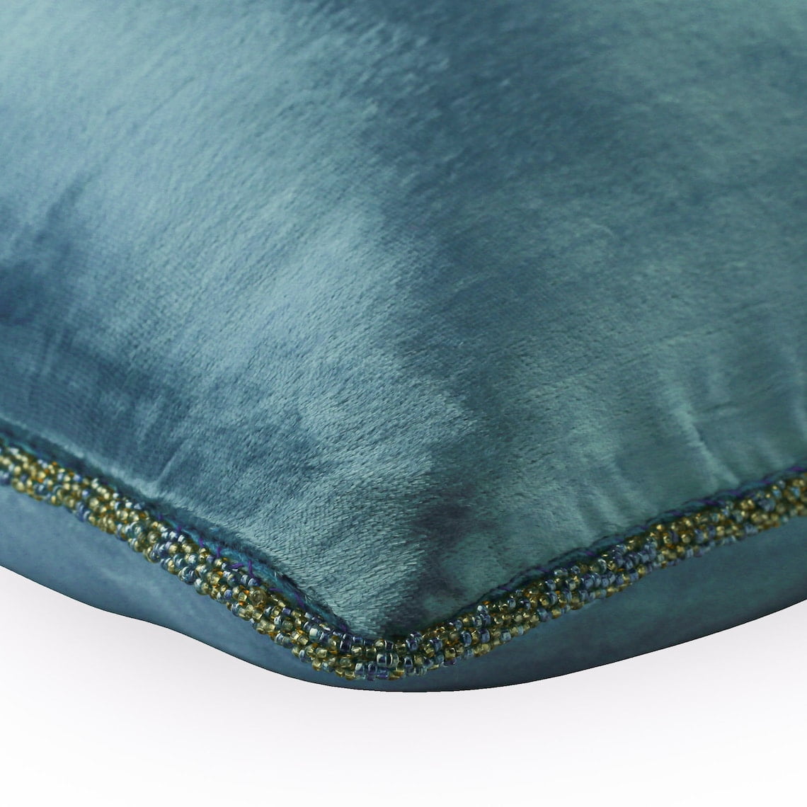 Pillow Cover, Teal Blue Euro Pillow Shams 26x26 inch (65x65 cm), Velvet Euro Sham Covers, Solid Color, Contemporary Euro Size Pillow Covers - Blue Shimmer
