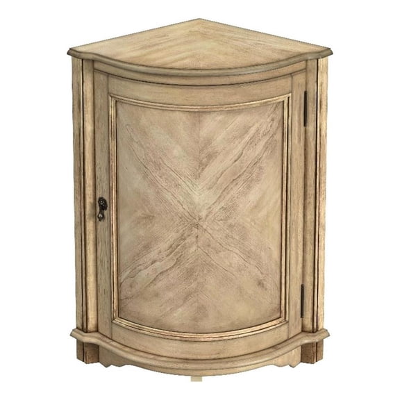 Beaumont Lane Traditional Wood Corner Accent Cabinet - Beige