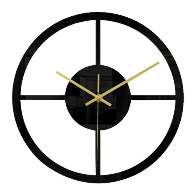 Reloj de pared con superficie de espejo, acrílico, sin marco, redondo, silencioso, sin tictac. A