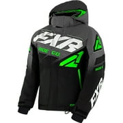 Angle View: FXR Black Charcoal Lime Child Boost Jacket Warm Thermal Flex Insulated Knit - 2 210406-1008-02