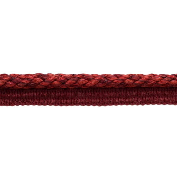 3/8" (1cm) Decorative Twisted Rope Cord with Lip | Cord Trim # 0038V,, Wine Medley Red #VNT12 (Dark Red, Burgundy Red, Blood Red) Sold By The Yard (36"/3 ft/0.9m)