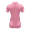 thumbnail image 5 of Women's Plus Size Solid Color Mock Neck Short Sleeve Slim Fit T Shirt, Breathable Stretchy Basic Tee for Summer Daily Layering, Soft and Comfortable Base Top Pink XXXXXL, 5 of 6