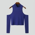 thumbnail image 3 of Men's Sexy Off Shoulder Cutout Long Sleeve T-Shirt Tops, 3 of 6