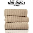thumbnail image 4 of Classic Turkish Towel s Cotton Bath Sheets Set & Oversized Ribbed Towels, Ultra-Soft & Absorbent & Set of 3 - 40x65 Almond Beige, 4 of 5