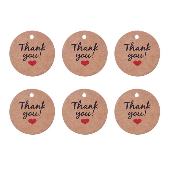 Masteelf 100pcs Thank You Gift Round Tags Lace Kraft Paper Tags Wedding Favor Gift Labels Rustic Wedding Party Decorations Gift Wrapping without Rope