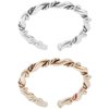 Brinley Co. Sterling Silver Handcrafted Rope Design Toe Ring Set