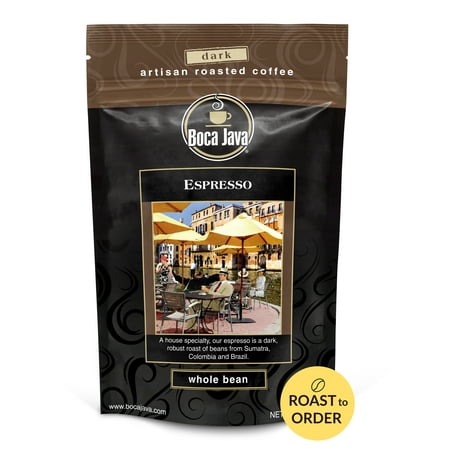Boca Java Boca Espresso Whole Bean Coffee, Dark Roast, 8 oz. Bag, 100% Arabica, Roast to Order
