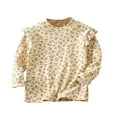 thumbnail image 2 of Mikilon Undershirts for Girls 1-9 New Fashion Floral Tops Long Sleeve Round Neck Shirts Comfortable Fall and Winter Casual Undershirts for Kids, 2 of 3