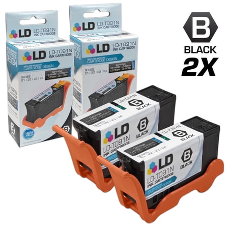 LD Compatible Replacements for Dell T091N (Series 22) Set of 2 High Yield Black Cartridges for use in Dell Photo all-in-one P513w  V313  and V313w s