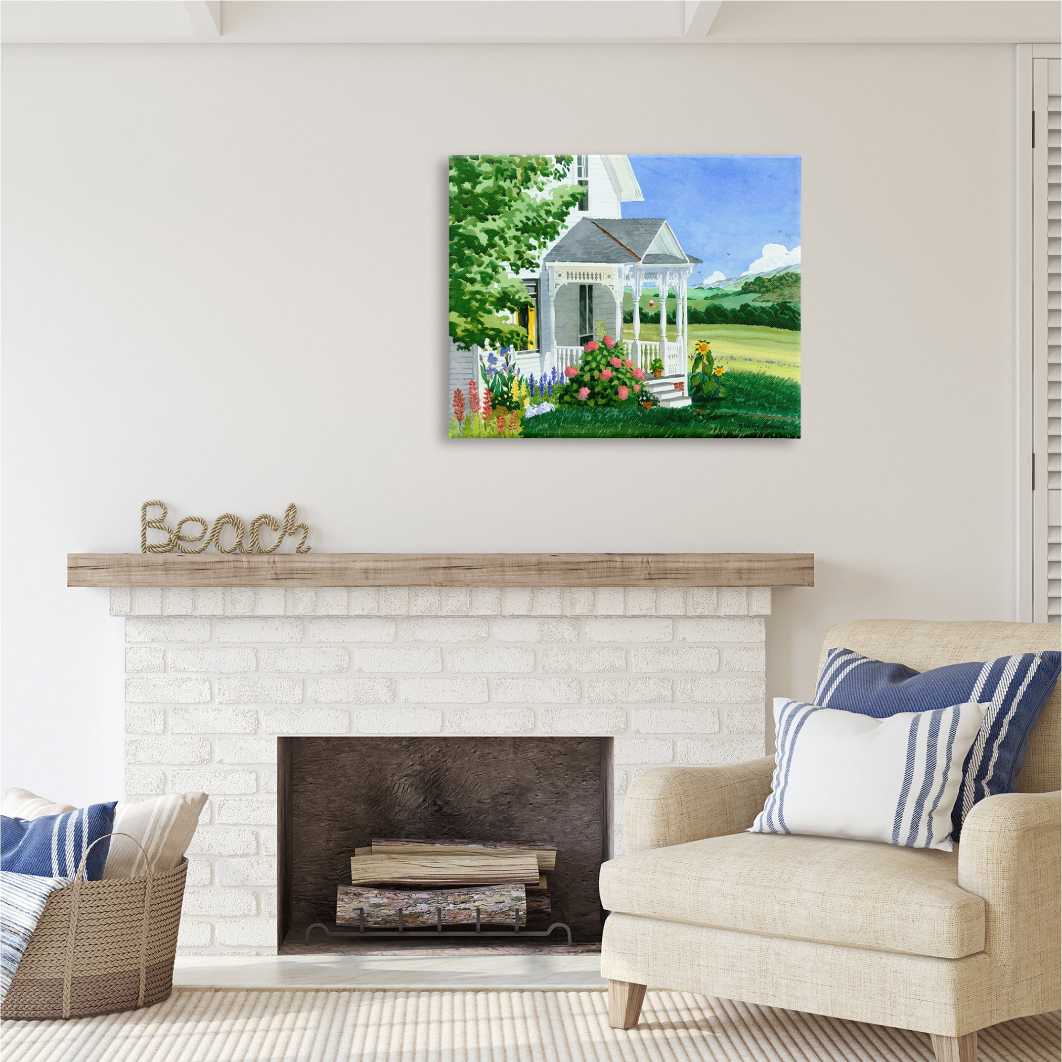 Stupell Industries Cottage Garden Painting Nature Painting Gallery Wrapped Canvas Print Wall Art, 40 x 30