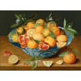 thumbnail image 2 of van Hulsdonck, Jacob  24x19 Black Ornate Wood Framed with Double Matting Museum Art Print Titled - Still Life with Lemons - Oranges and a Pomegranate, 2 of 4