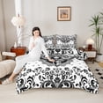 thumbnail image 4 of Castle Fairy Skull Moth Damask Full Size Comforter Sets 3-Piece for Female Men,Abstract Gothic Theme Bedding Comforter Set,Bohemian Traditional Flower Lightweight Bedding Sets, 4 of 8