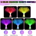 thumbnail image 2 of JM 2 paquetes de lámpara de fibra óptica LED que cambia de color, centro de mesa de fibra óptica con base de cristal, luces de fibra óptica con purpurina alimentadas por pilas, luz sensorial relajante de 13,5 pulgadas para decoración del hogar, control remoto JM JM, 2 of 5