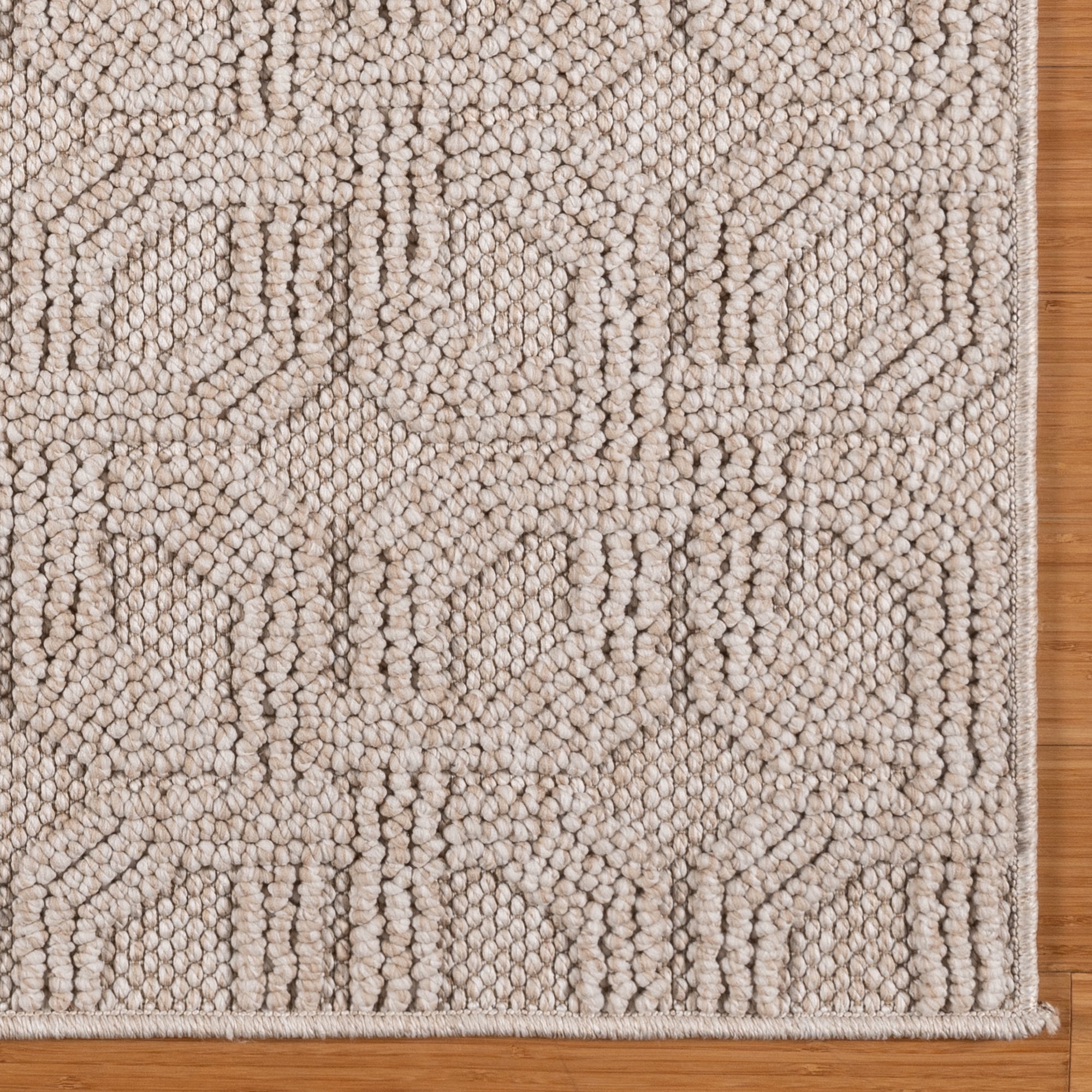 Gertmenian Malini Haley Beige Modern Geometric Tonal Polyester High-Low Indoor Area Rug, 9x13