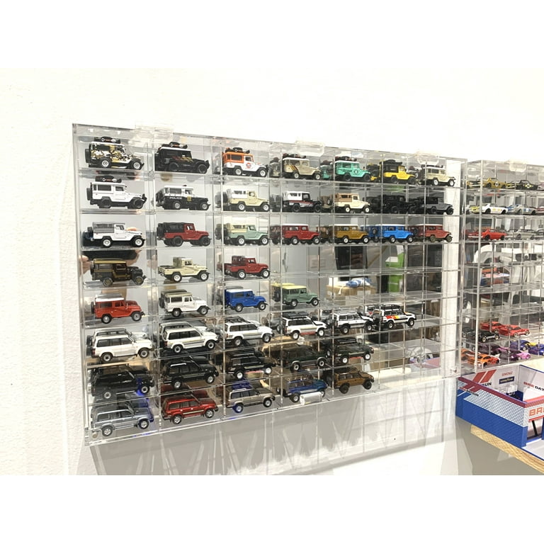 164 Scale Toy Cars Wheels Display Case Wall Cabinet Rack 56 Compartment Hotahw6456