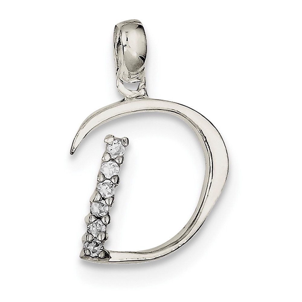 Jewelry 925 Sterling Silver Polished Cubic Zirconia Initial D
