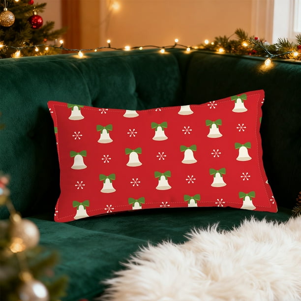 Hogar y cocina, Decoración del hogar, Fundas de almohada con estampados navideños, Serie navideña, Fundas de almohada con estampado digital de ambiente navideño, Fundas de almohada con estampado de co