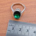 thumbnail image 4 of 14K White Gold Plated 3Ct Lab Created Green Emerald Oval Cut Women's Jewelry Set, 4 of 5