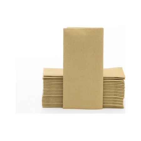 Singular Paper Napkins - Linen-Like Dinner Napkins - Everyday Table Napkins - 15.75" x 15.75" (50 Count Gold)