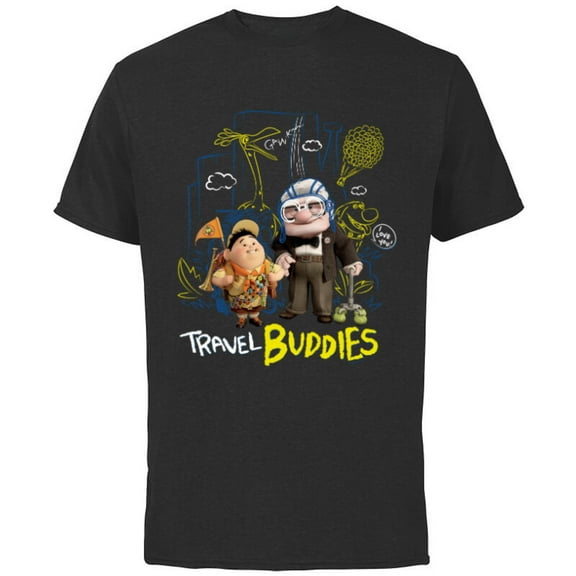 Disney and Pixar’s Up Carl Russell Kevin Dug Travel Buddies - Short Sleeve Cotton T-Shirt for Adults - Customized-Navy