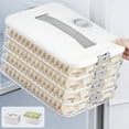 thumbnail image 1 of Plastic Storage Box Transparent Dumpling Storage Box with Lid White Food Grade Plastic Refrigerator Organizer Stackable Container(1Pc) by JASKFLY, 1 of 7