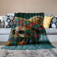 thumbnail image 2 of Orinice Calavera Skull Sombrero Warm Lightweight Blanket Soft Fleece Blankets for All Seasons, Exquisite Gifts, Multiple Sizes Available 50x60in, 2 of 6