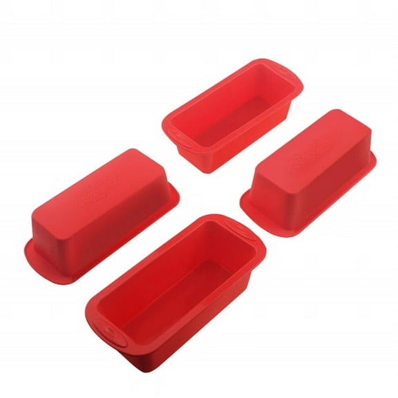 4 Pack Mini Loaf Pans - Nonstick Mini Bread Loaf Pans,Silicone Mini Loaf Baking Pans for Small Loaf,Bread and Meatloaf