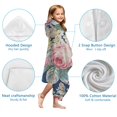 thumbnail image 7 of Pioneer Flower Floral Print Pattern Hooded Bath Towel，60"x35" for Ages 3 To 12 Kids, Quick Dry Lightweight Soft Microfiber Hood Beach Towel Cover Up for Kids, 7 of 7