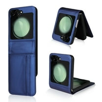 for Motorola Moto Razr   / Plus 2024 Wallet Case with Card Holder, Classic Business Style Premium PU Leather Protective Luxury Phone Case Men Women for Motorola Moto Razr   / Plus 2024,Blue