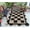 Black, variant on Chouhan Rugs Natural Jute Scalloped Box Design Rug Bohemian Rug Decor Rug Handwoven Rug Custom Rug Decorative Rug