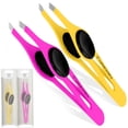 thumbnail image 1 of Pinzas Profesionales Para Cejas Con Punta Inclinada De Acero Inoxidable, Juego De 2,3 Piezas, Pinzas De Punta Inclinada Con Agarre Antideslizante Para Vello Facial, Depilación Y Eliminación De Pelos E, 1 of 8