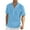 Sky Blue, variant on Wyobmus Mens Linen Henley Shirts Casual Short Sleeve Tee Tops Summer Beach Half Button Collar Tshirt Black