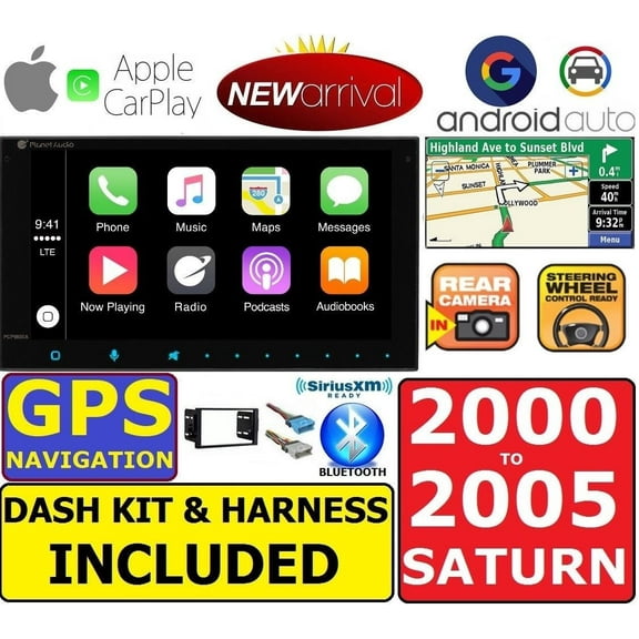 2000-2005 SATURN BLUETOOTH GPS NAVIGATION APPLE CARPLAY ANDROID AUTO