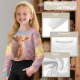 thumbnail image 6 of COEQINE Girls Crop Top Sweatshirt Long Sleeve Crewneck Fall Winter Pullover Cute Casual Loose Fit Streetwear Clothes for Teen Kids Age 5-6, Cute Highland Cow Pink, 6 of 7