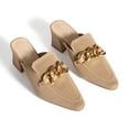 thumbnail image 4 of Heeled Mules for Women Closed Toe Heels Mules Knit Stretchy Pointed Toe Heels Sandals Comfortable On Dress Pumps Sandals Slides for Business and Daily Wear, 4 of 5