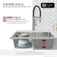 thumbnail image 4 of Stylish Dual Mount 29" Stainless Steel Double Bowl Kitchen Sink with Grids and Strainers S-414TG, 4 of 14