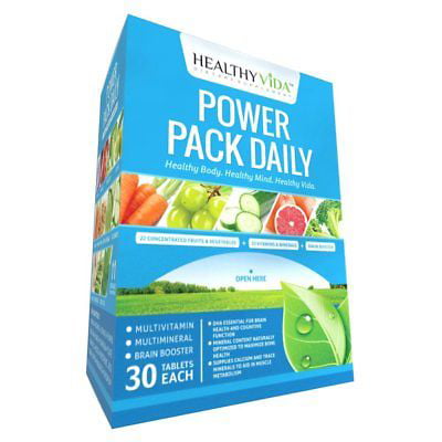 Daily Multivitamin Supplement Power Pack Calcium Magnesium Zinc Brain