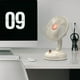 thumbnail image 4 of Ventilador eléctrico de escritorio con cabezal ajustable, ventilador personal silencioso con rotación izquierda y derecha. Enchufe USB blanco, 4 of 9