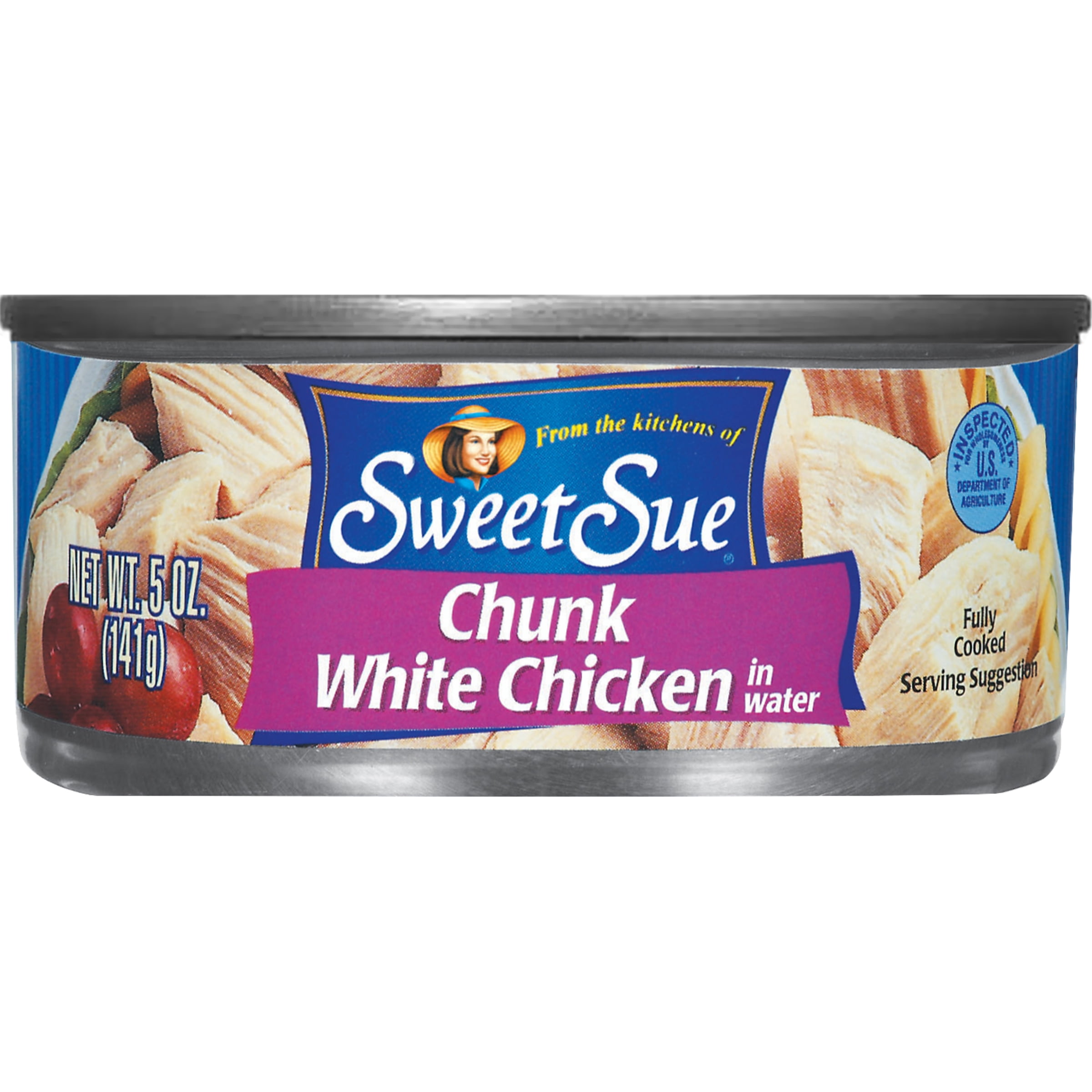 (8 pack) Sweet Sue Chunk White Chicken in Water, Gluten Free, 11g Protein Per Serving, Shelf Stable Can, 5 oz