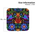 thumbnail image 2 of Zufioo Colorful Floral Print Leather Coaster Set, Decorative PVC Coasters 4-pack - Scald and Stain-resistant, Suitable for Home, Cafes, Restaurants-Square, 2 of 6