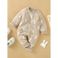 thumbnail image 2 of wsevypo Newborn Baby Bunny Romper Infant Knited Easter Outfits Long Sleeve Jumpsuit for Boys Girls One Piece Overall, 2 of 8