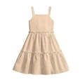 thumbnail image 6 of Tfken Comfy Dresses For Girls Soft Travel Holiday Girls Sleeveless Dresses Elegant Solid Color Party Child Classic Clothes Size 5-6 Years, 6 of 6