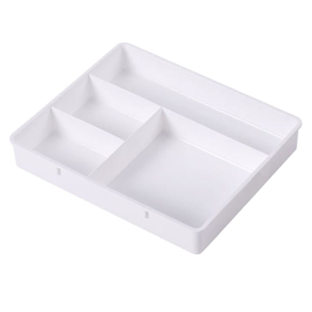 Organizador de escritorio apilable de 4 compartimentos para artículos de papelería y objetos pequeños. Portalápices de plástico grueso para oficina, hogar y escuela. Caja de almacenamiento multiusos