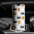 thumbnail image 3 of 20oz Halloween Pumpkin Ghost Bat Pattern Skinny Tumblers Stainless Steel Tumbler with Lid and Straw,Vacuum Insulated Double Wall Travel Tumbler Cups with Cleaning Brush for Coffee,Tea, 3 of 6