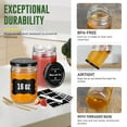 thumbnail image 3 of SOONTRANS Mason Jars 16oz, 12 Pack Regular Mouth Glass Jars With Lid Salad Jars with Stickers Canning Jars, Condiment Pots Pickling Home Decor Overnight Oats Fruit Preserves Jam Jelly Food Relishes, 3 of 7